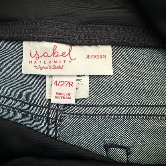 Isabel Maternity ~ Over the Tummy Dark Denim Jeggings ~ crossover low back waist - Picture 7 of 9
